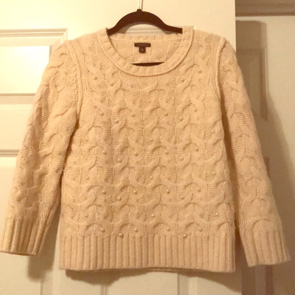 Ann Taylor Sweaters - Ann Taylor cream sweater with pearl detailing Ann Taylor Sweaters - Ann Taylor cream sweater with pearl detailing